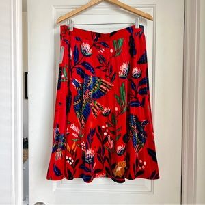 Anthropologie pleated velvet skirt
